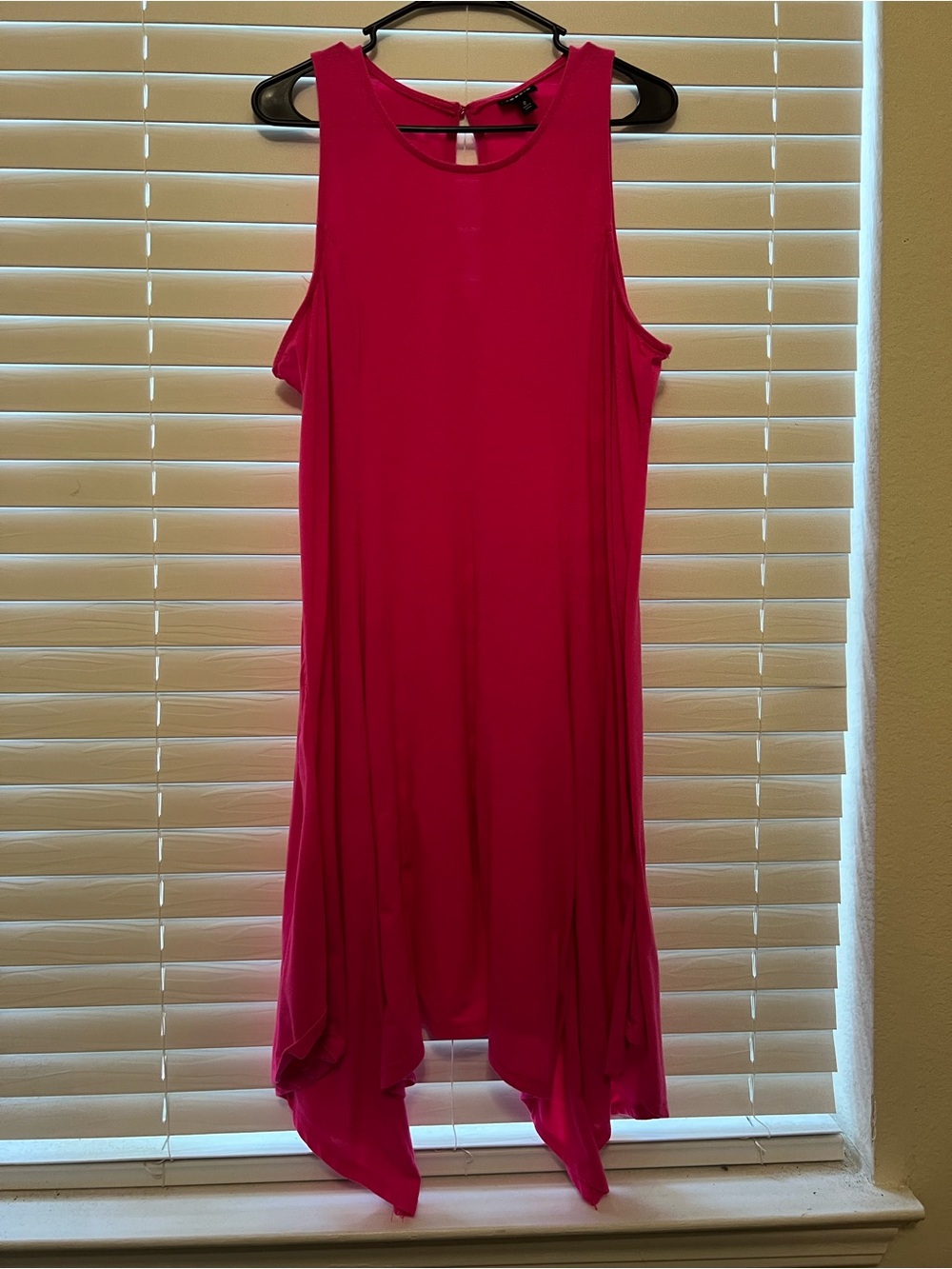 Torrid Hot Pink Sleeveless Asymmetrical Handkerchief-Hem Dress